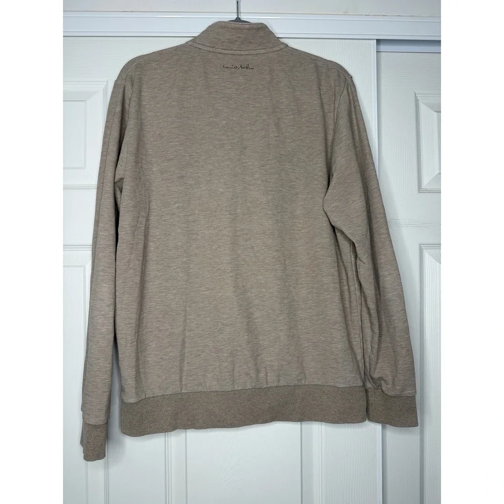 Travis Mathew Men's Beige 1/4 Quarter Zip Golf Pullover  Sweater Long Sleeve